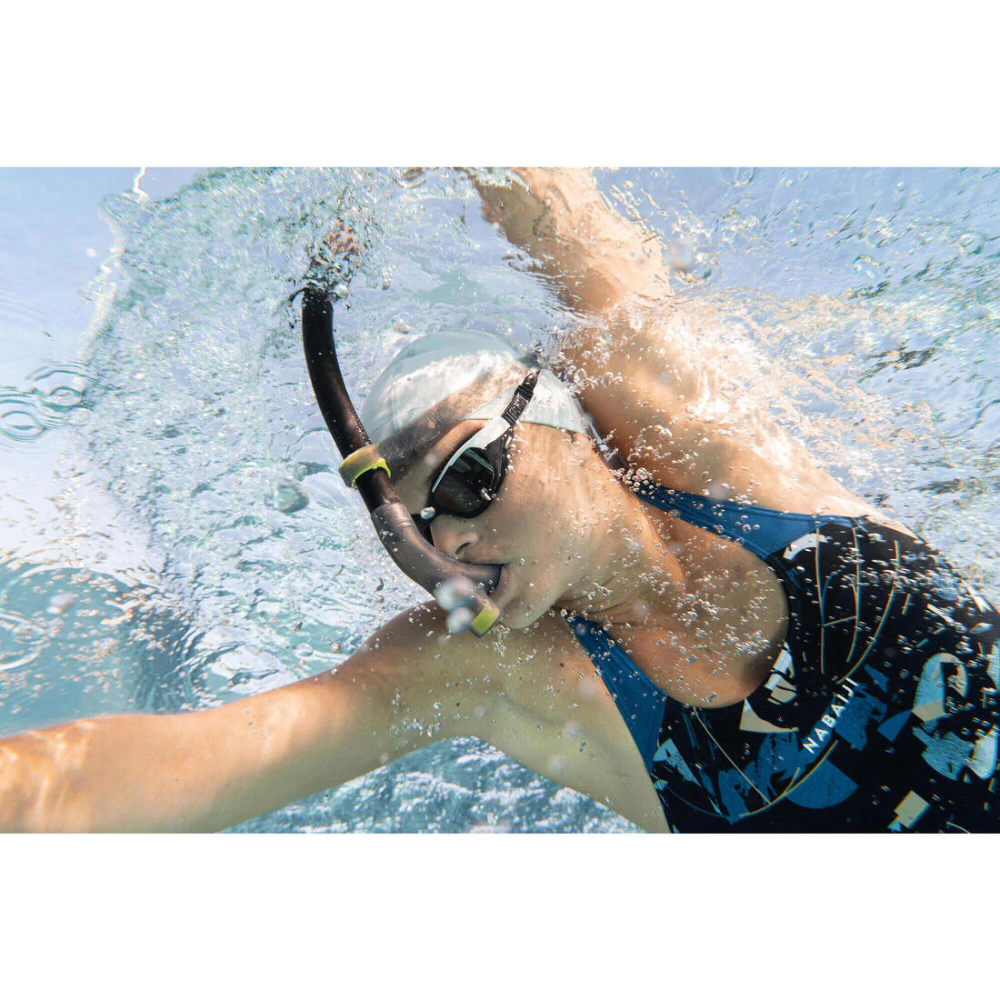 Lentes de natación negro blanco talla L - SPIRIT cristales espejados - Image 11