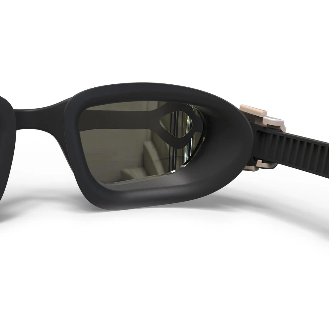 Lentes de natación negro blanco talla L - SPIRIT cristales espejados - Image 5