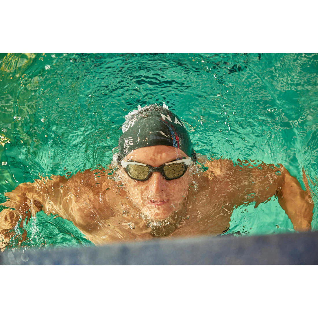 Lentes de natación negro blanco talla L - SPIRIT cristales espejados - Image 7
