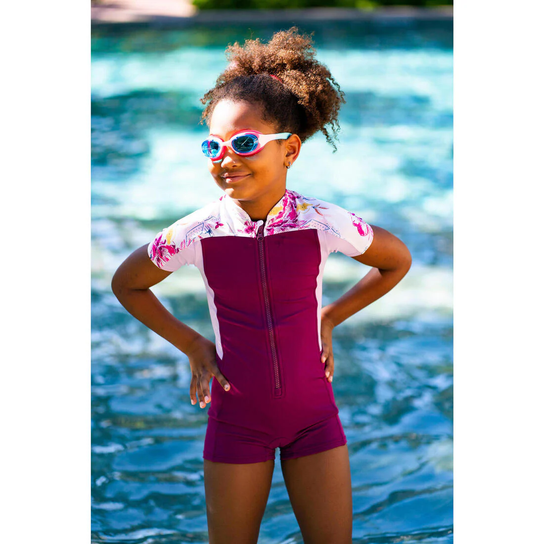 Lentes de natación niños rosado azul talla S - cristales claros - Image 3