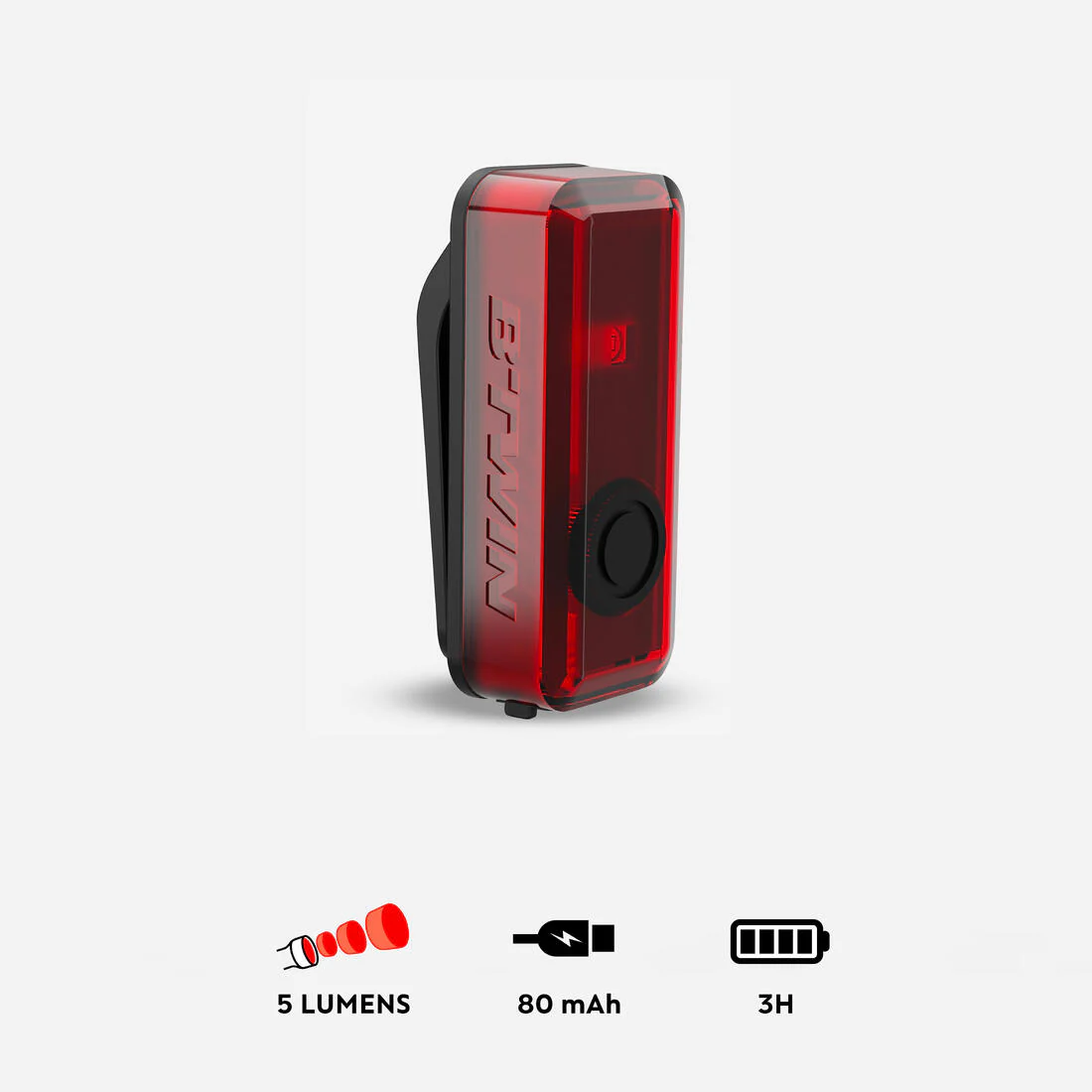 LUZ LED DE BICICLETA TRASERA USB 100 ROJO - Image 6