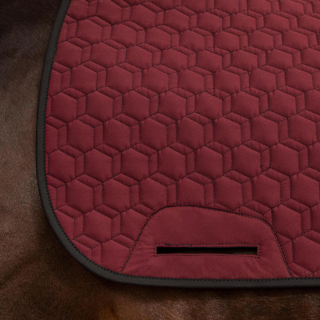 Mantilla Silla Equitación Caballo/Poni 500 Negro Burdeo Reversible - Image 15