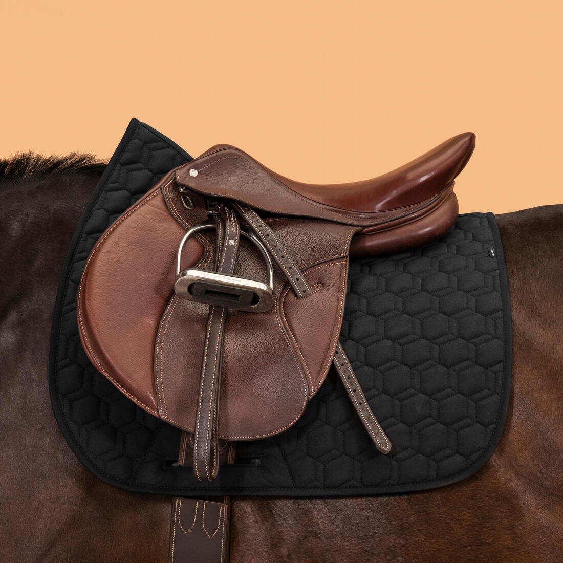 Mantilla Silla Equitación Caballo/Poni 500 Negro Burdeo Reversible - Image 5