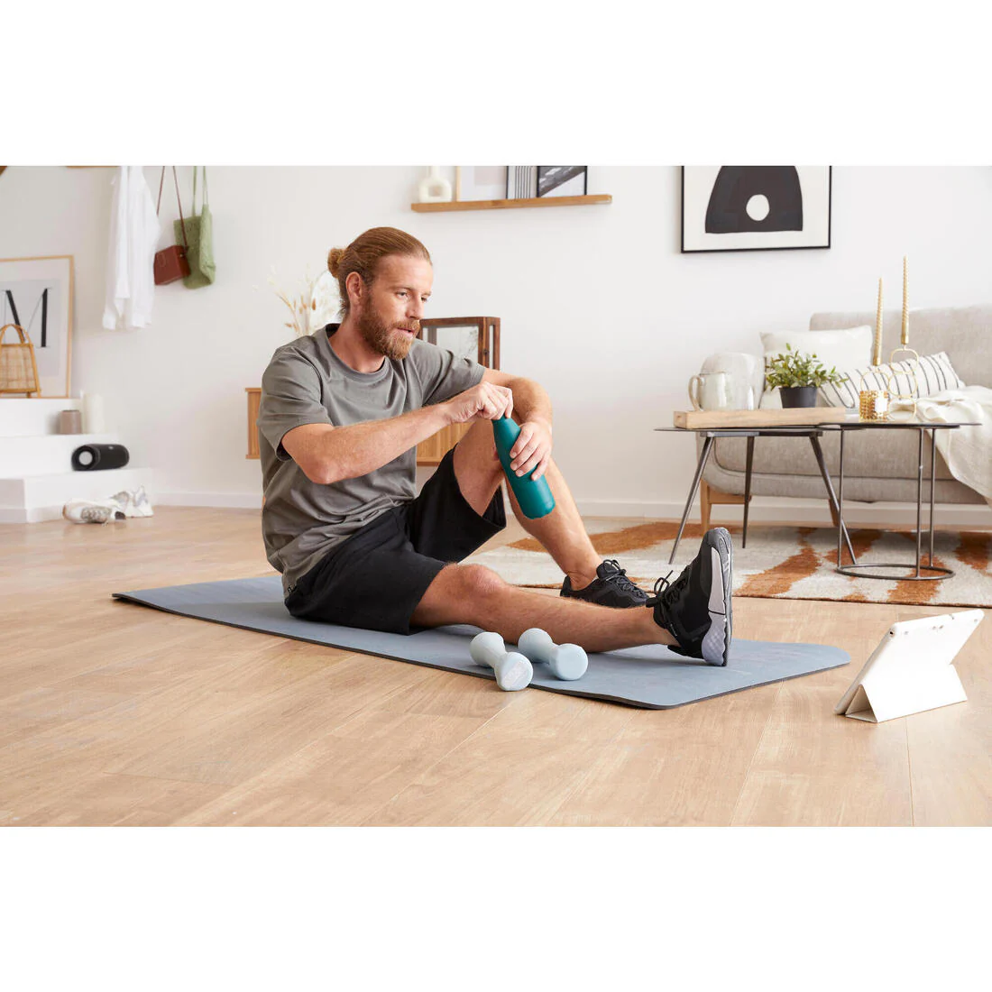 MAT FITNESS TONE MAT 500 GRIS RESISTENTE 170 CM x 62 CM x 8 MM - Image 6