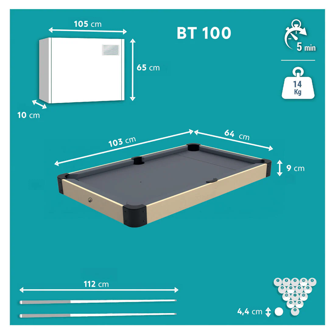 MESA DE BILLAR COMPACTA BT 100 - Image 5