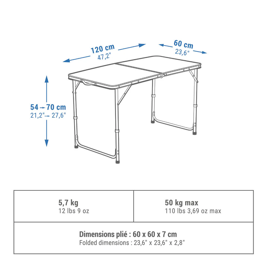 MESA PLEGABLE CAMPING 4 A 6 PERSONAS - Image 4