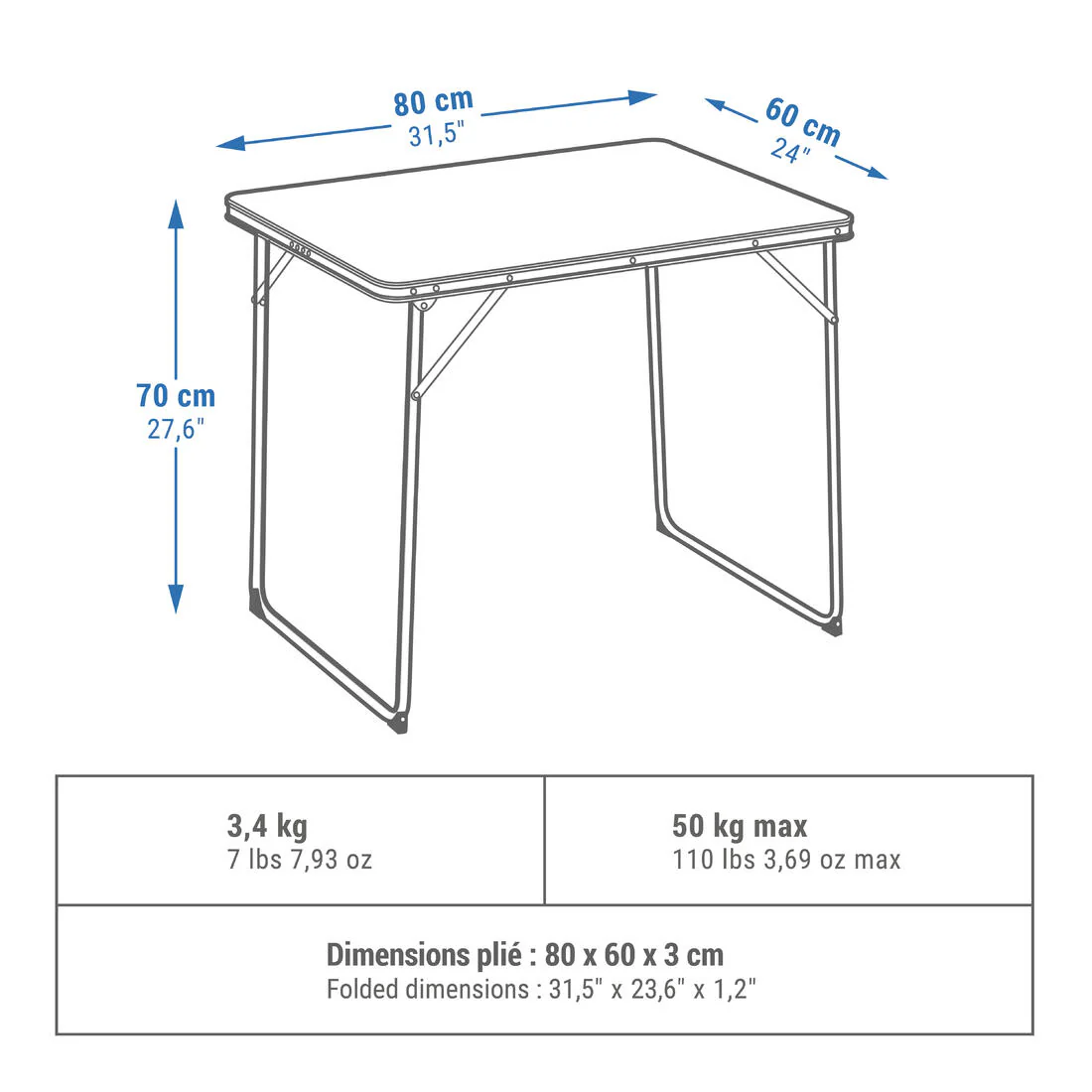MESA PLEGABLE DE CAMPING 2 A 4 PERSONAS - Image 3