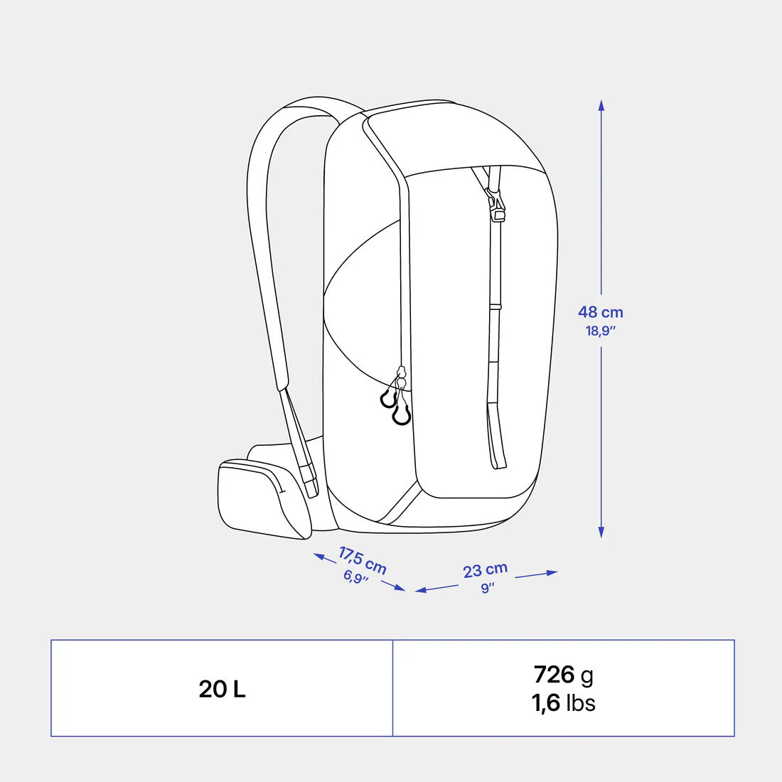 Mochila trekking 20L MH100 - Image 4