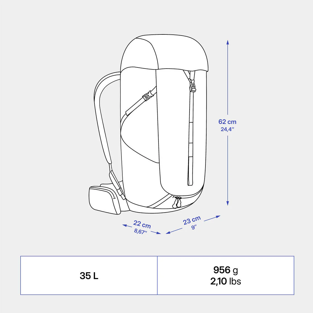 Mochila trekking 35L MH100 - Image 4