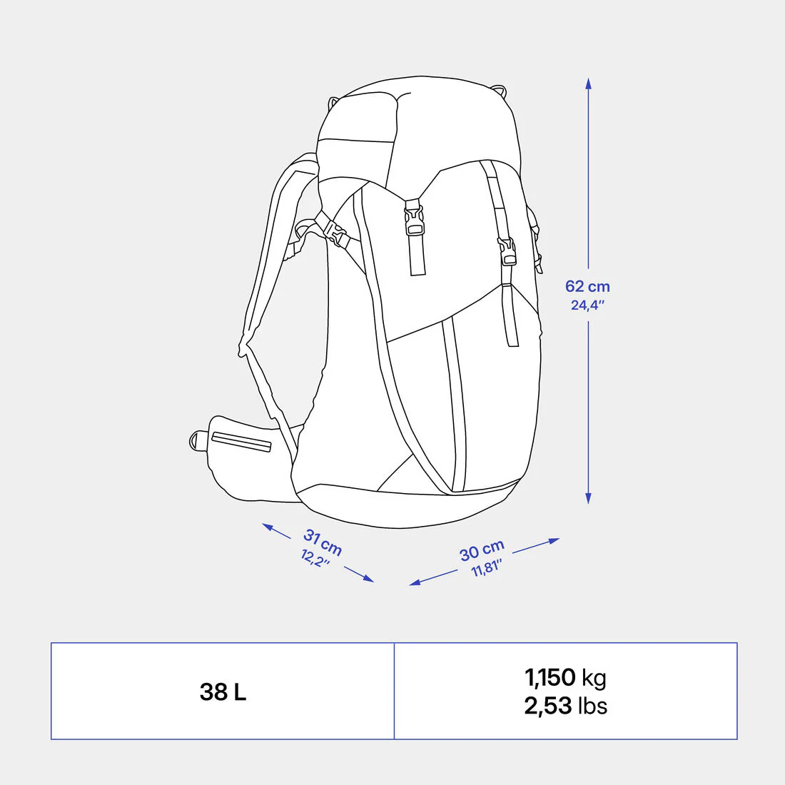 Mochila trekking 38L  MH500 - Image 8