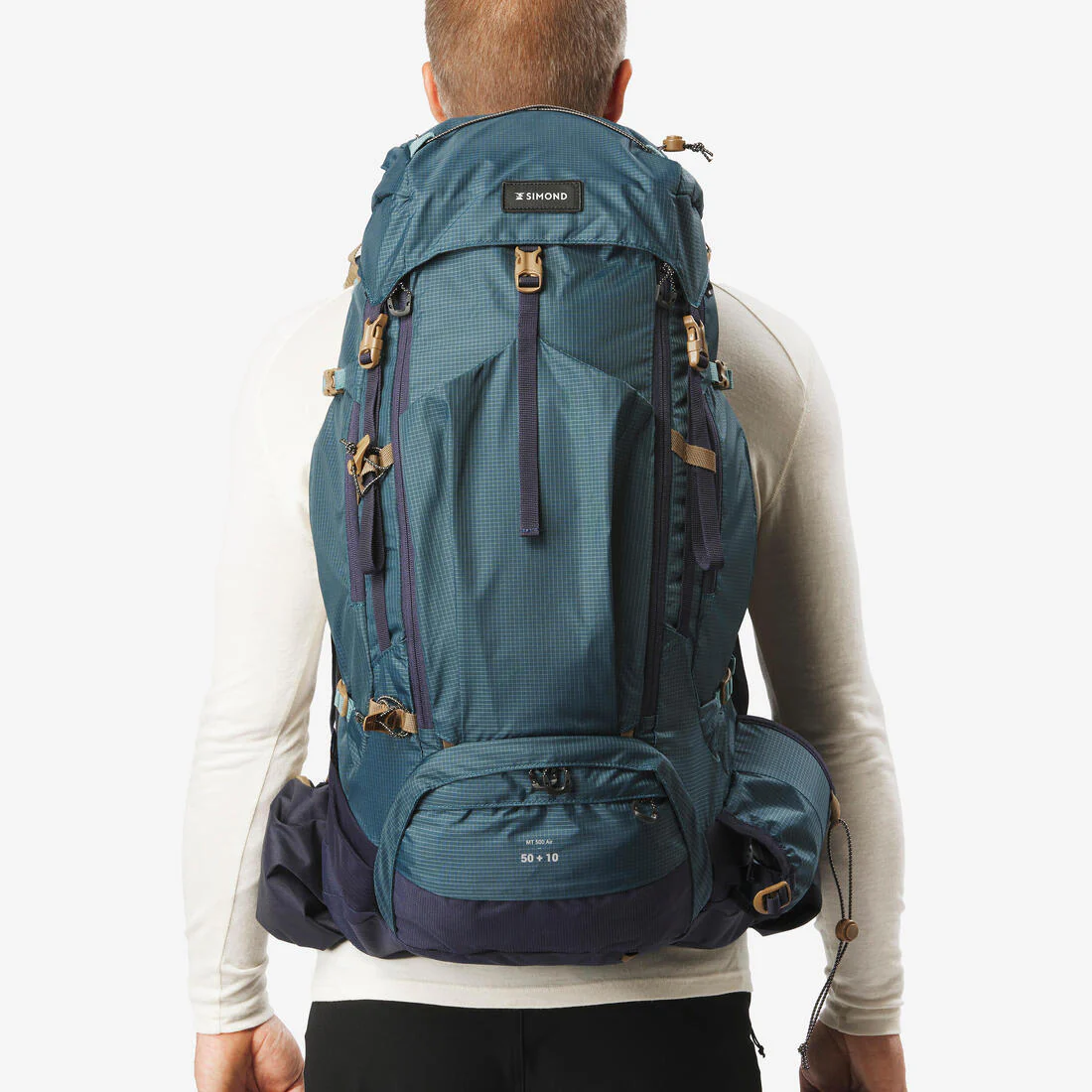 Mochila trekking 50+10L espalda ventilada MT500 - Image 5