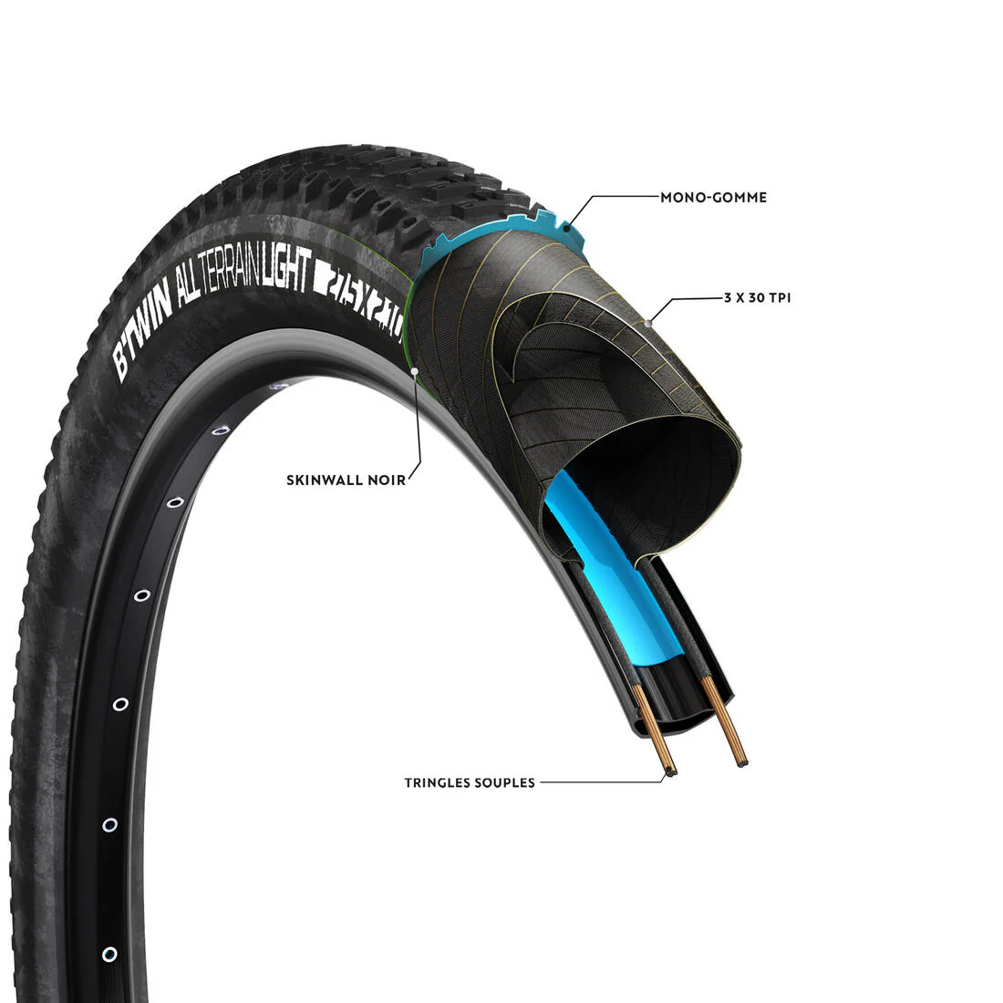 NEUMÁTICO DE BICICLETA MTB ALL TERRAIN 9 SPEED 27,5 x 2,10 TUBELESS READY - Image 3