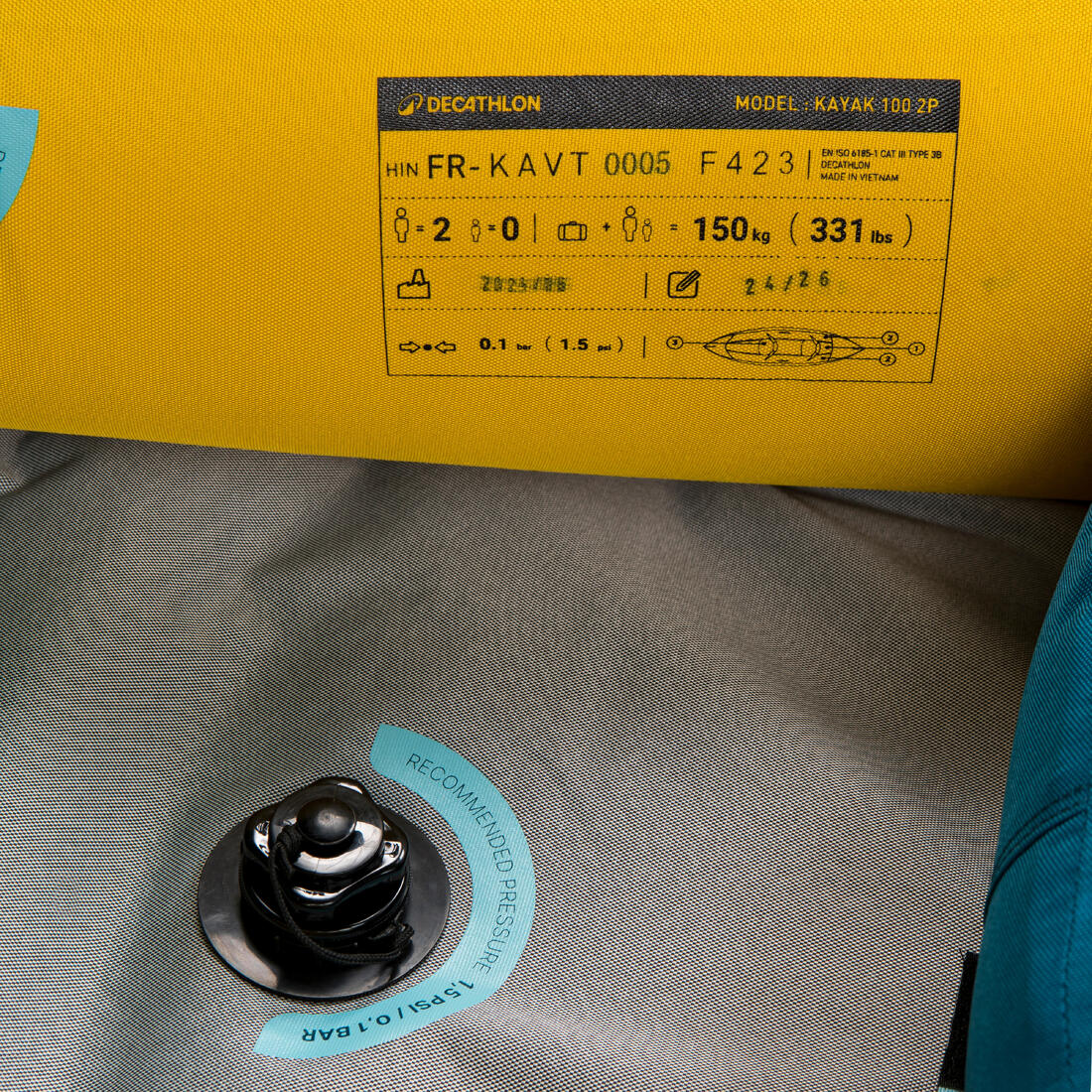 Pack kayak canoa inflable 1-2 plazas azul celeste - 100 - Image 32