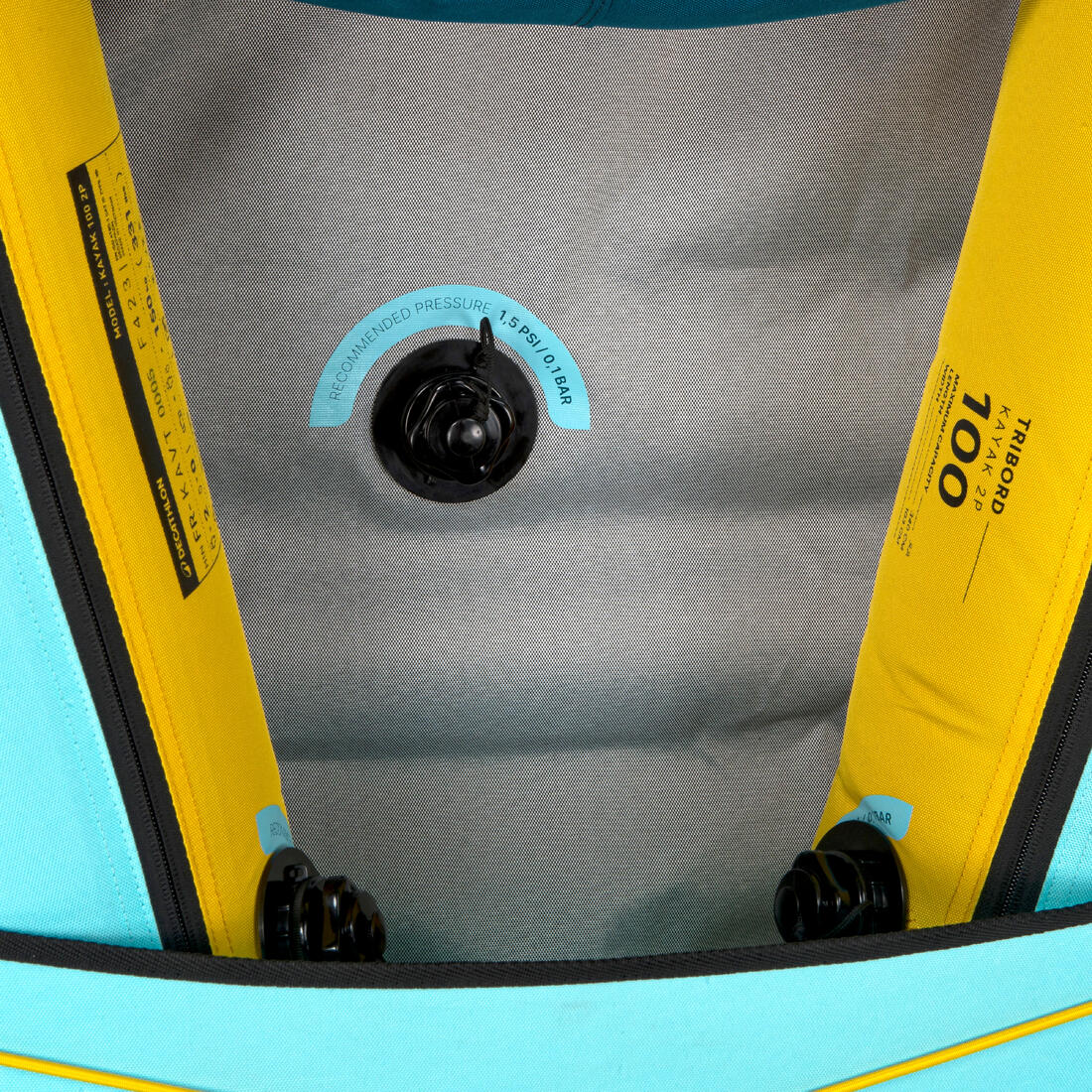 Pack kayak canoa inflable 1-2 plazas azul celeste - 100 - Image 33