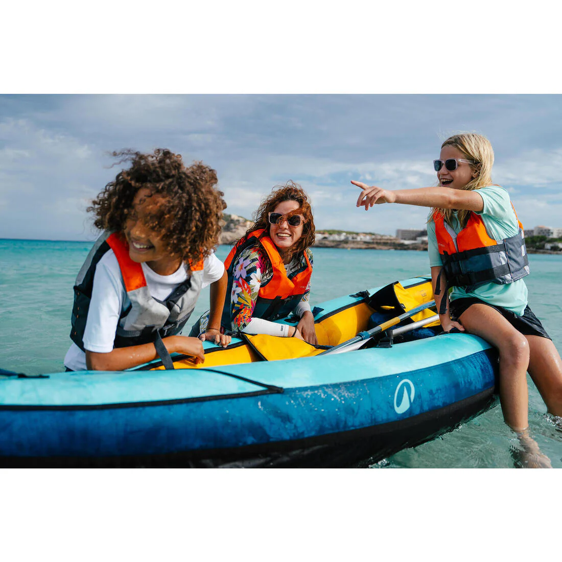 Pack kayak canoa inflable 1-2 plazas azul celeste - 100 - Image 35