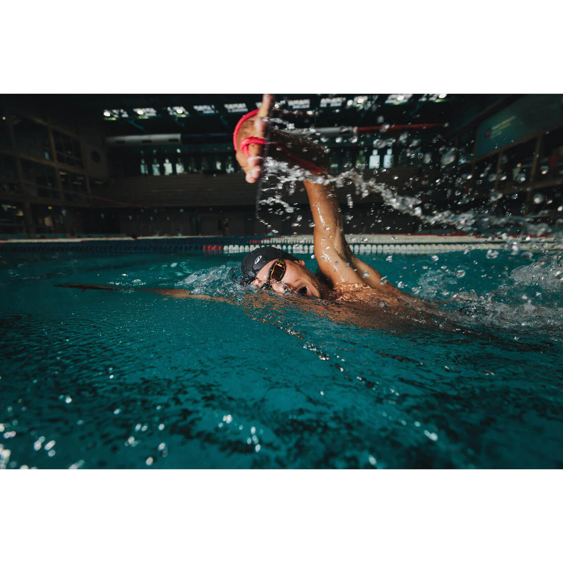 Palas natación 900 negro rojo talla L - Image 12