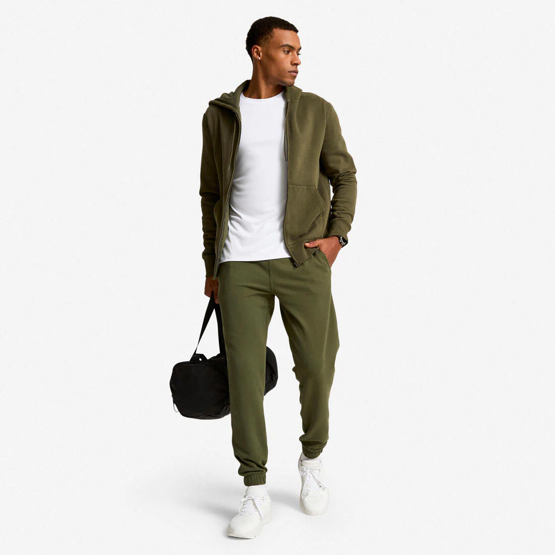 PANTALÓN BUZO FITNESS HOMBRE NEGRO CORTE REGULAR - Image 7