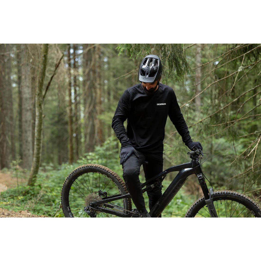 Pantalón Ciclismo MTB All Mountain Unisex Negro Ligero Transpirable Clima Cálido - Image 13