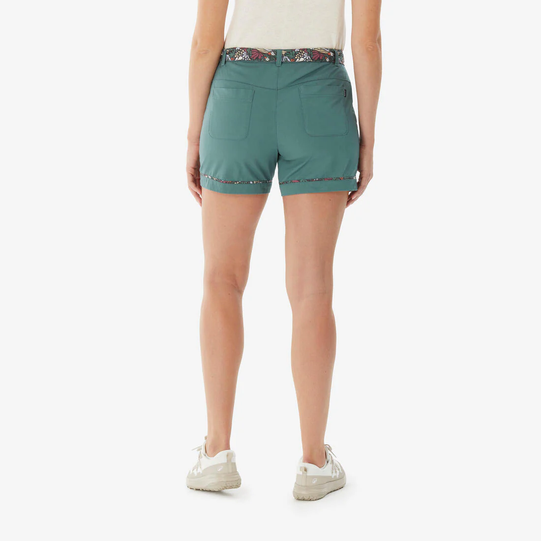 Pantalón corto de senderismo 6 bolsillos mujer, NH500 verde - Image 3