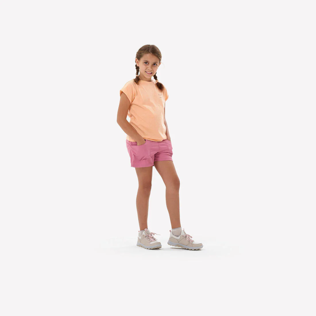 Pantalón corto de senderismo niños 7-15 años, MH500 rosa - Image 8