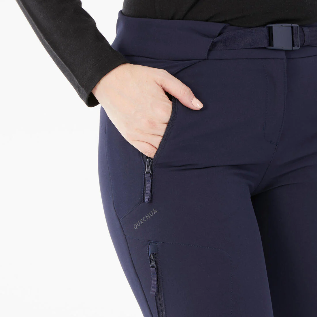 Pantalón de senderismo cálido y perlante mujer SH500 azul - Image 5