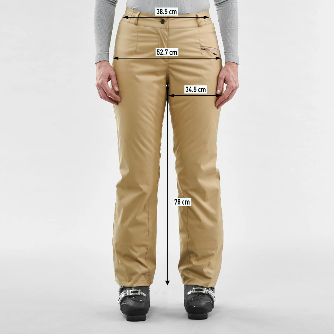 PANTALÓN IMPERMEABLE DE SKI CÁLIDO MUJER 100 BEIGE - Image 3