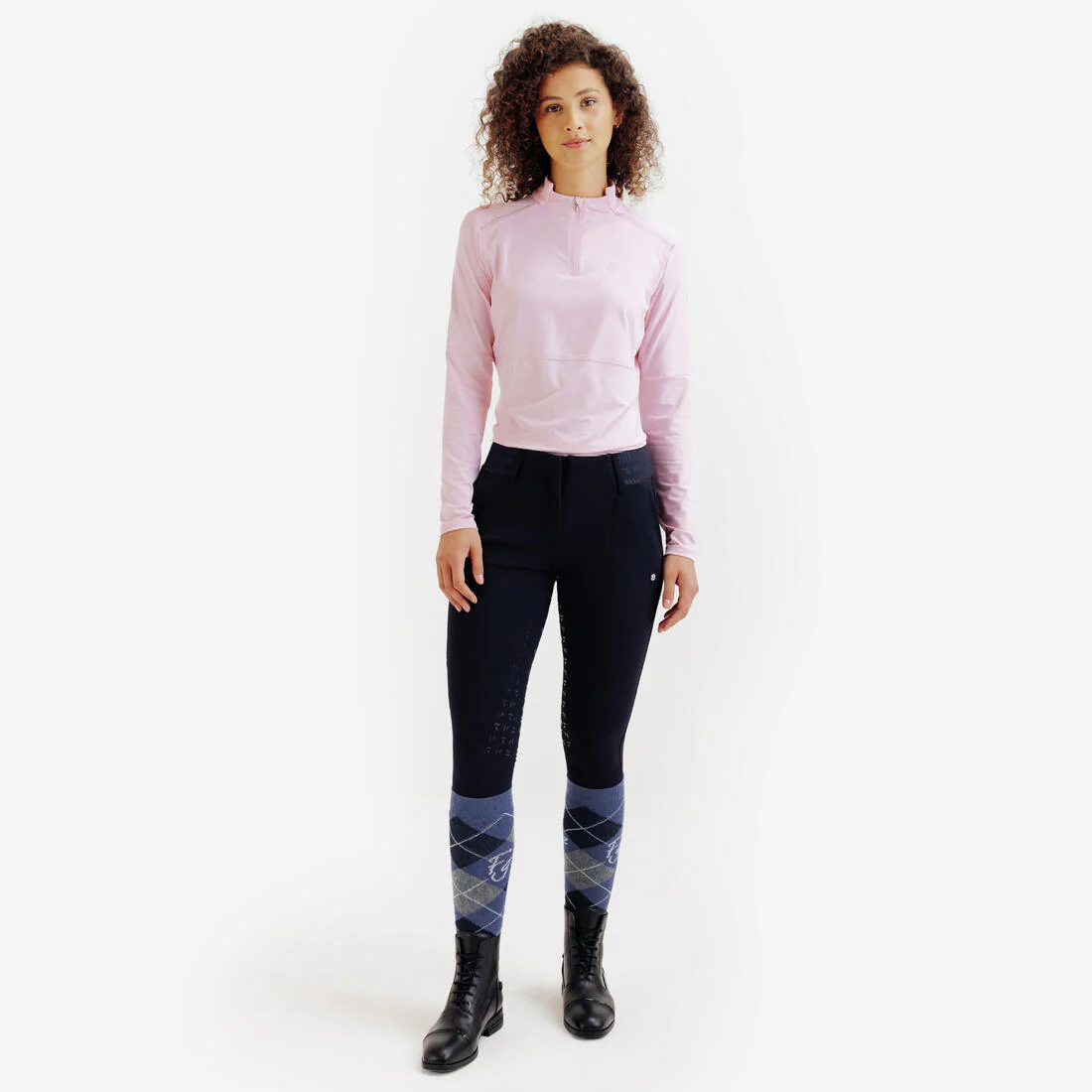 PANTALÓN EQUITACIÓN MUJER BE YOU 500 AZUL - Image 2