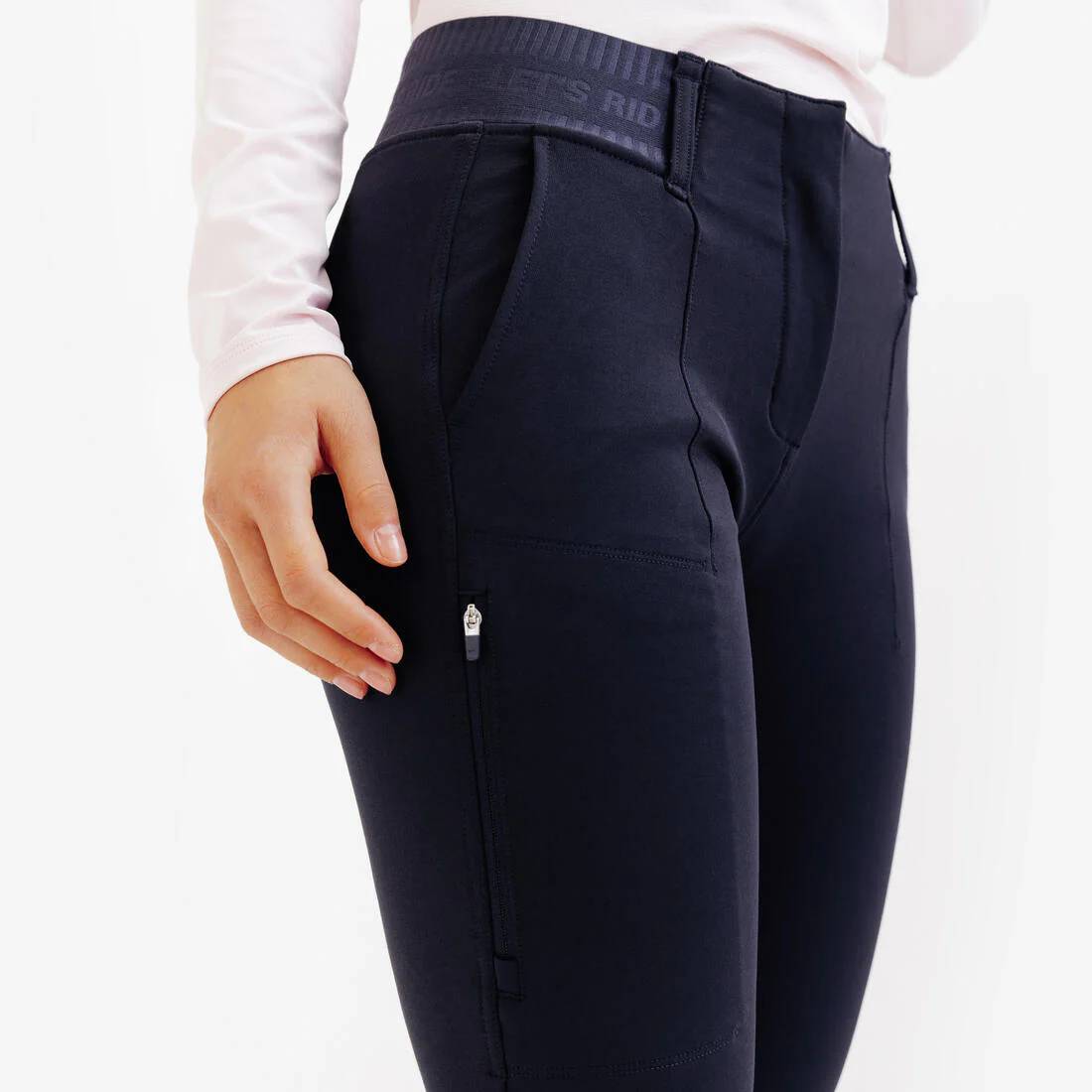 PANTALÓN EQUITACIÓN MUJER BE YOU 500 AZUL - Image 5