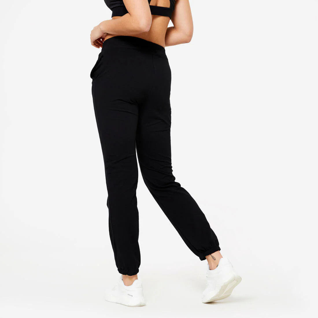 PANTALÓN JOGGER FITNESS 100 MUJER NEGRO - Image 4