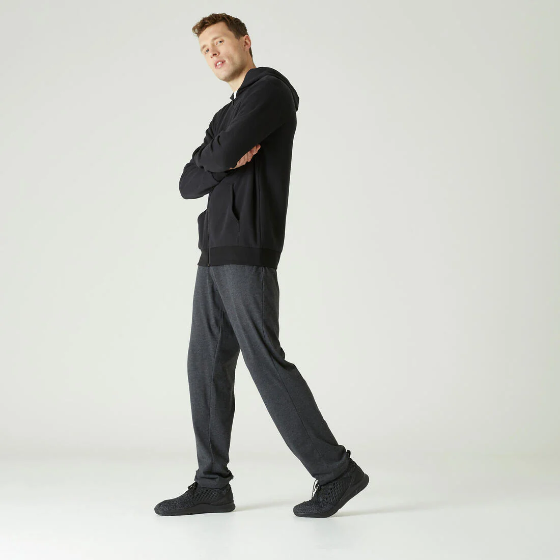 PANTALÓN JOGGER FITNESS HOMBRE 100 GRIS OSCURO - Image 2