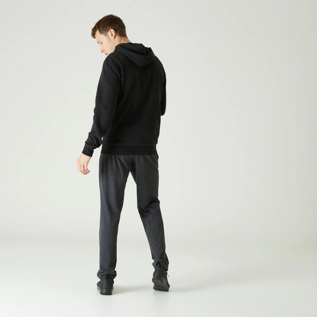 PANTALÓN JOGGER FITNESS HOMBRE 100 GRIS OSCURO - Image 3