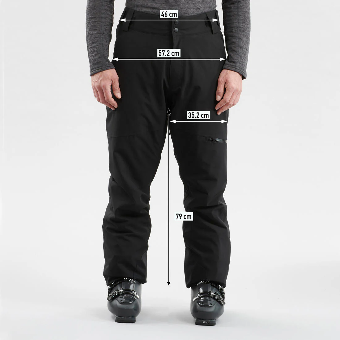 PANTALÓN IMPERMEABLE DE SKI Y SNOWBOARD HOMBRE 500 - NEGRO - Image 9