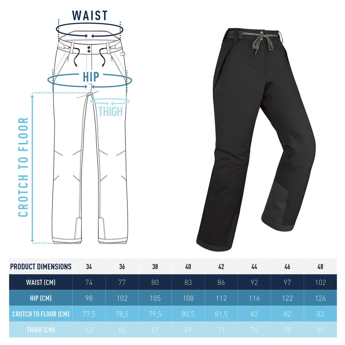 PANTALÓN IMPERMEABLE SKI MUJER SNB 500 - Image 7