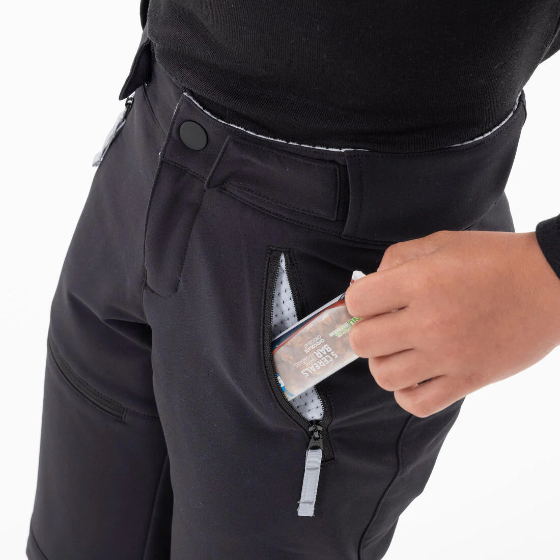 Pantalón softshell cálido de senderismo niños 7-15 años, MH500 negro - Image 7