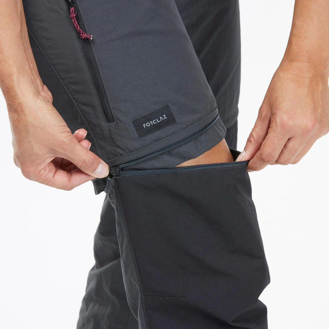 PANTALÓN TRANSFORMABLE 2 EN 1 SENDERISMO MONTAÑA - MT100 GRIS MUJER - Image 3