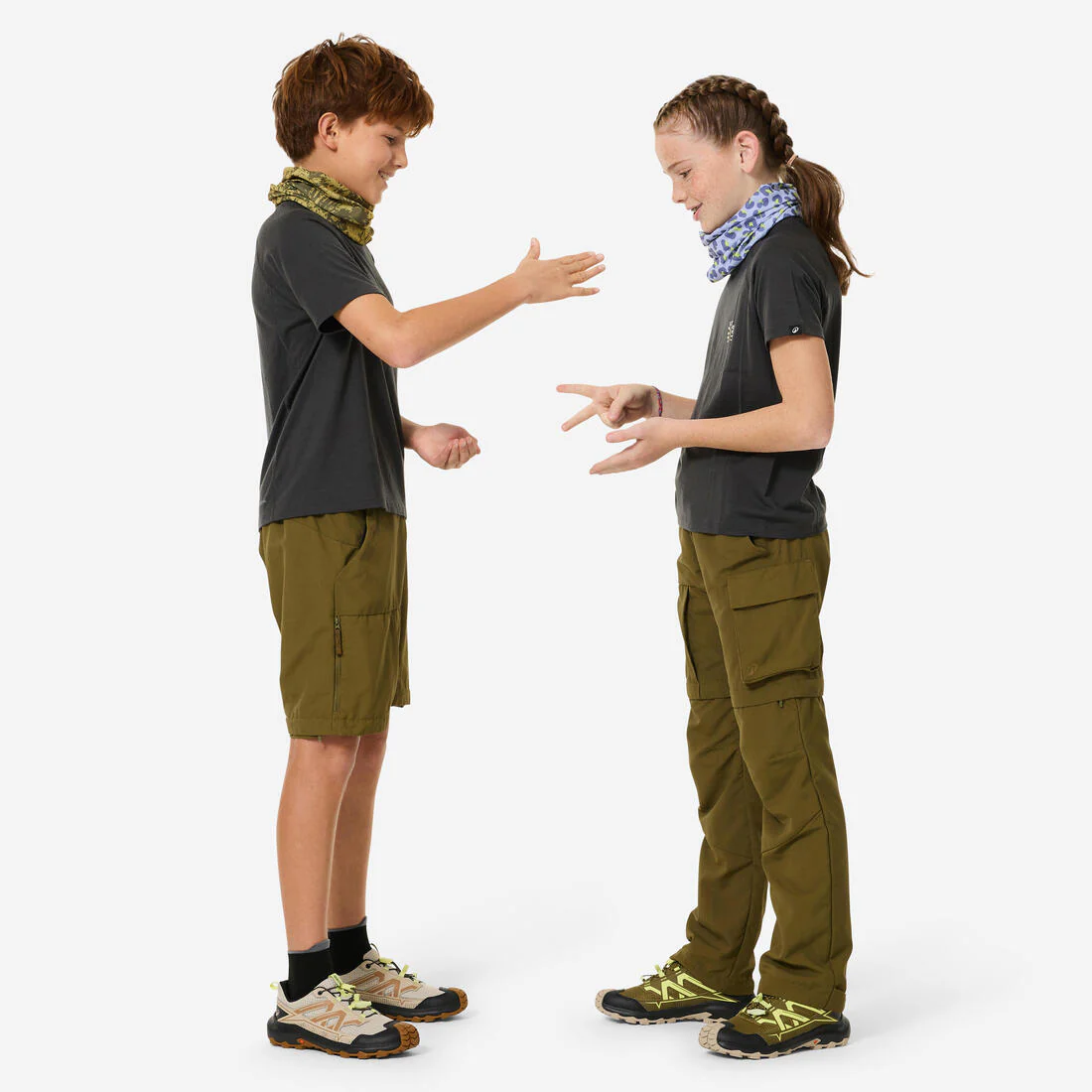 Pantalón transformable de senderismo niños 7-15 años, MH500 verde - Image 14