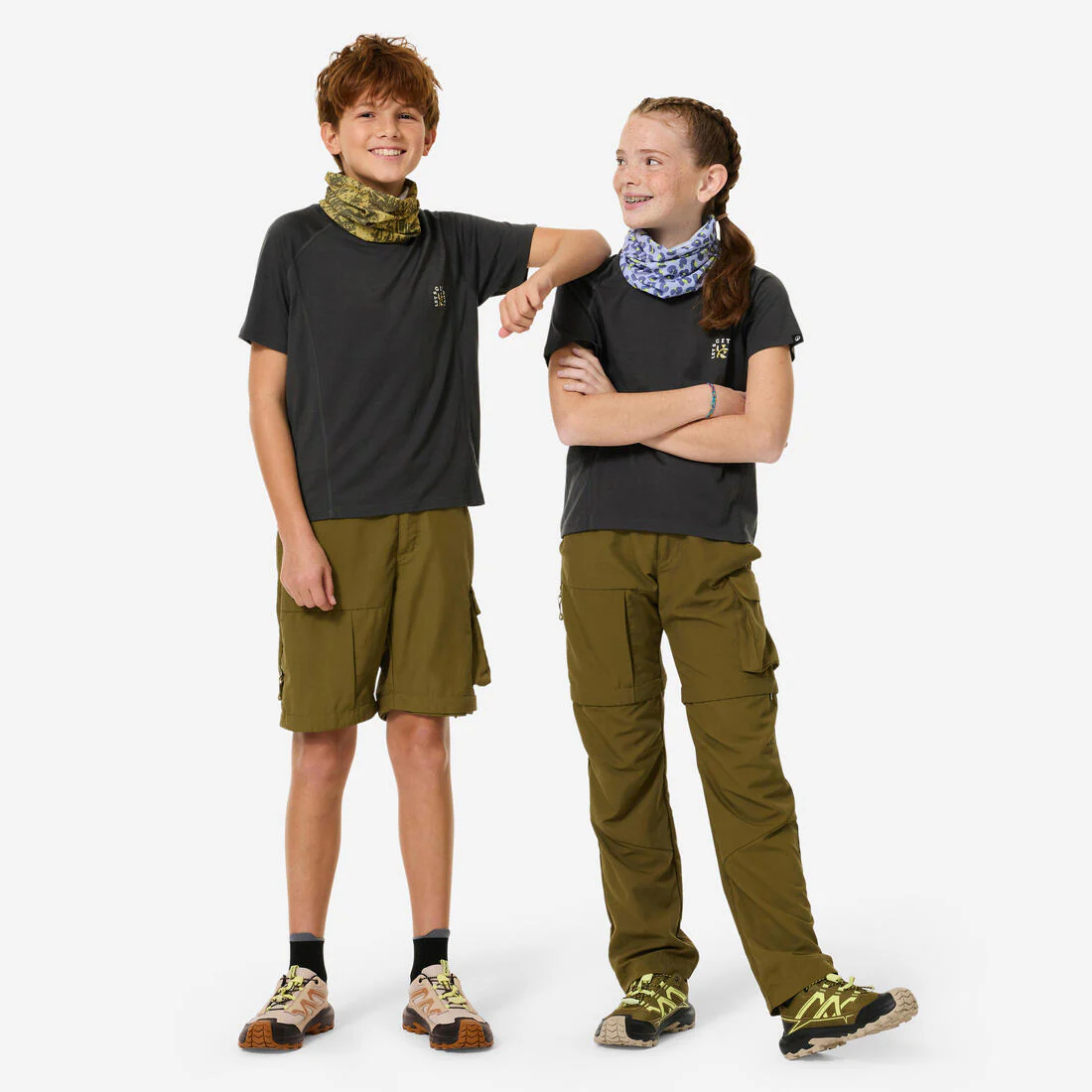 Pantalón transformable de senderismo niños 7-15 años, MH500 verde - Image 2