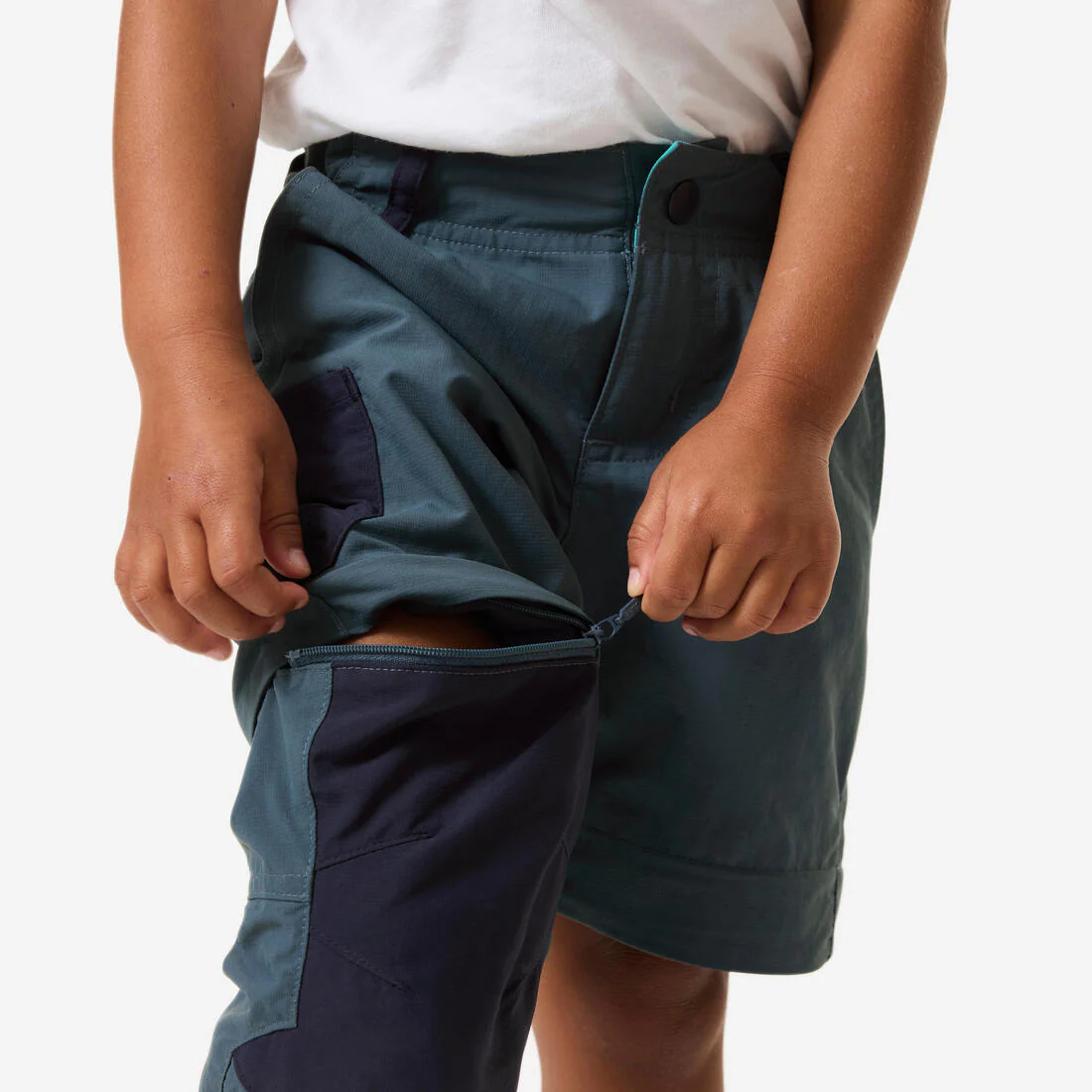 PANTALÓN TRANSFORMABLE SENDERISMO NIÑOS MH500 GRIS - Image 3