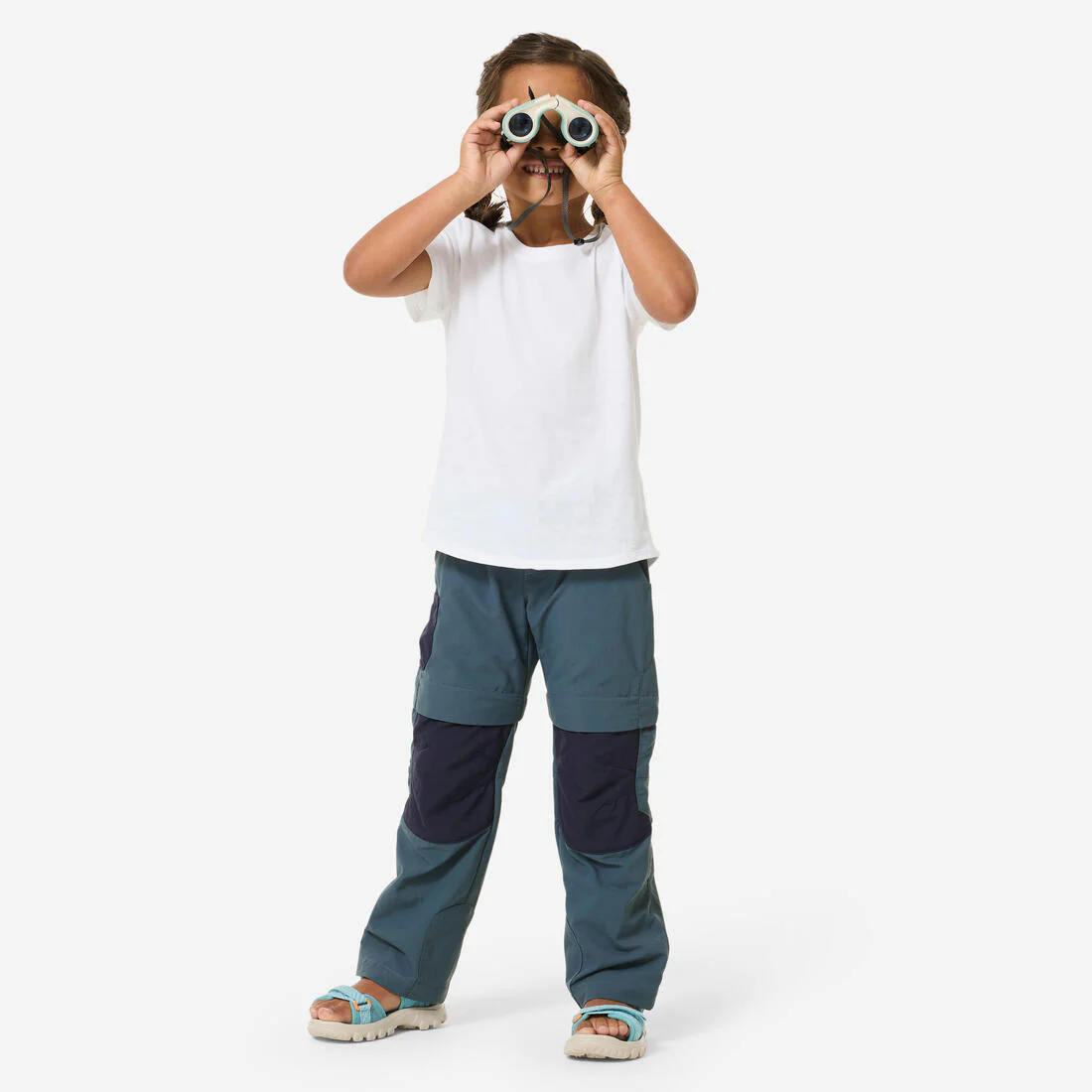 PANTALÓN TRANSFORMABLE SENDERISMO NIÑOS MH500 GRIS - Image 4