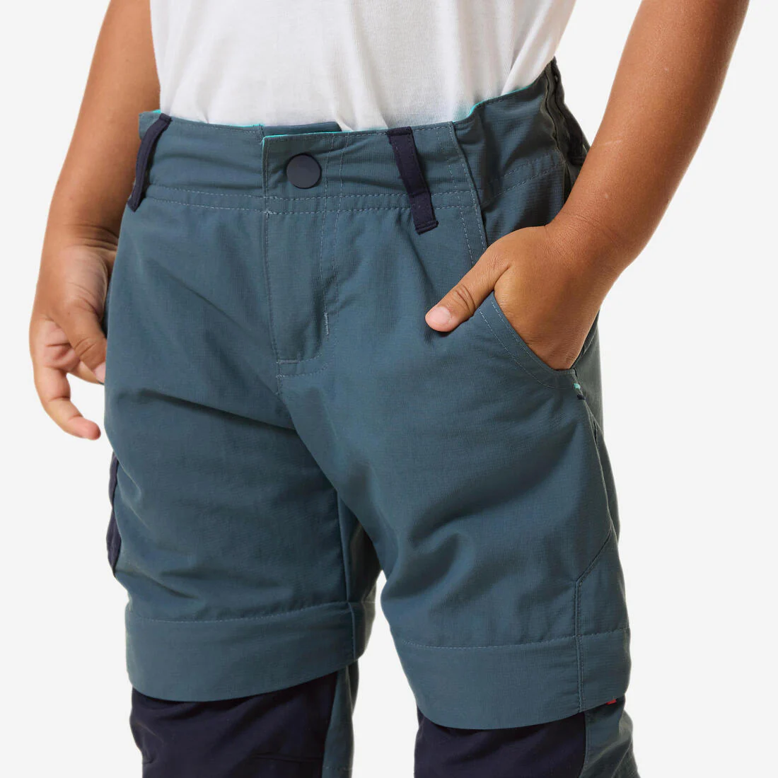 PANTALÓN TRANSFORMABLE SENDERISMO NIÑOS MH500 GRIS - Image 7