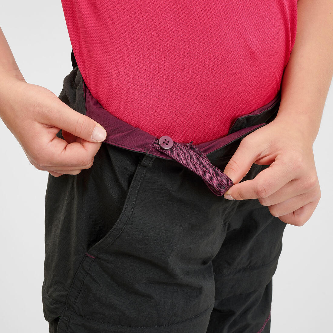 PANTALÓN TRANSFORMABLE SENDERISMO NIÑOS MH500 NEGRO - Image 10