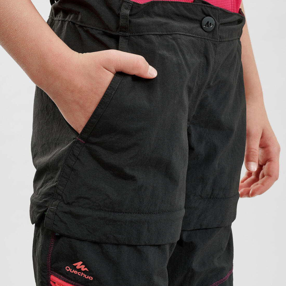 PANTALÓN TRANSFORMABLE SENDERISMO NIÑOS MH500 NEGRO - Image 5