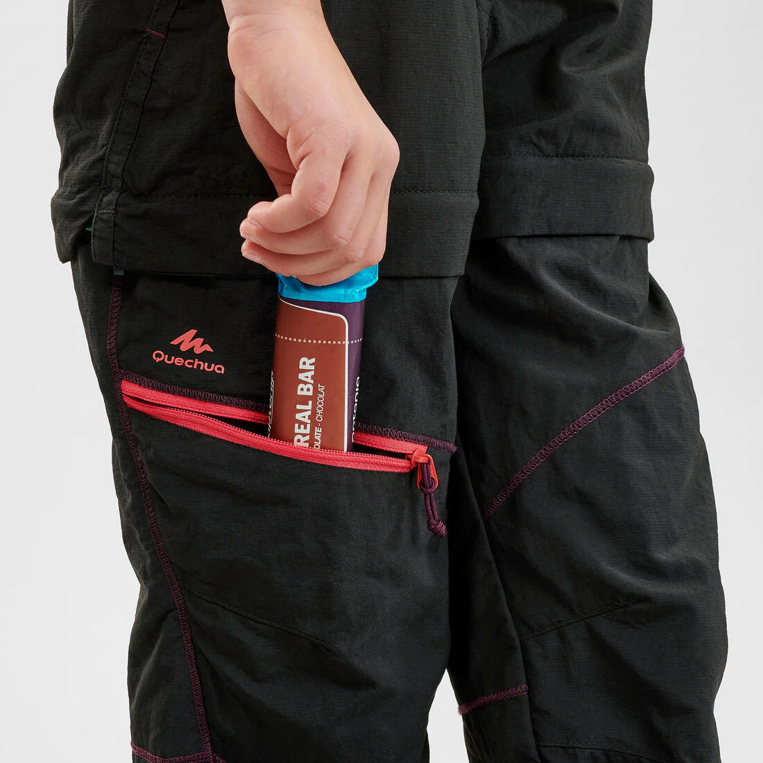 PANTALÓN TRANSFORMABLE SENDERISMO NIÑOS MH500 NEGRO - Image 7