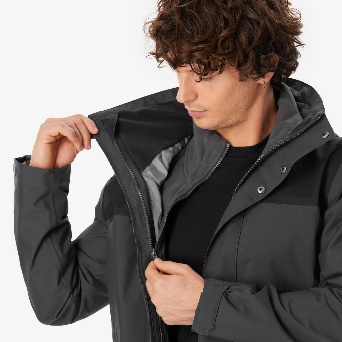 PARKA IMPERMEABLE 3 EN 1 DE SENDERISMO 0 °C HOMBRE NH100 - Image 14