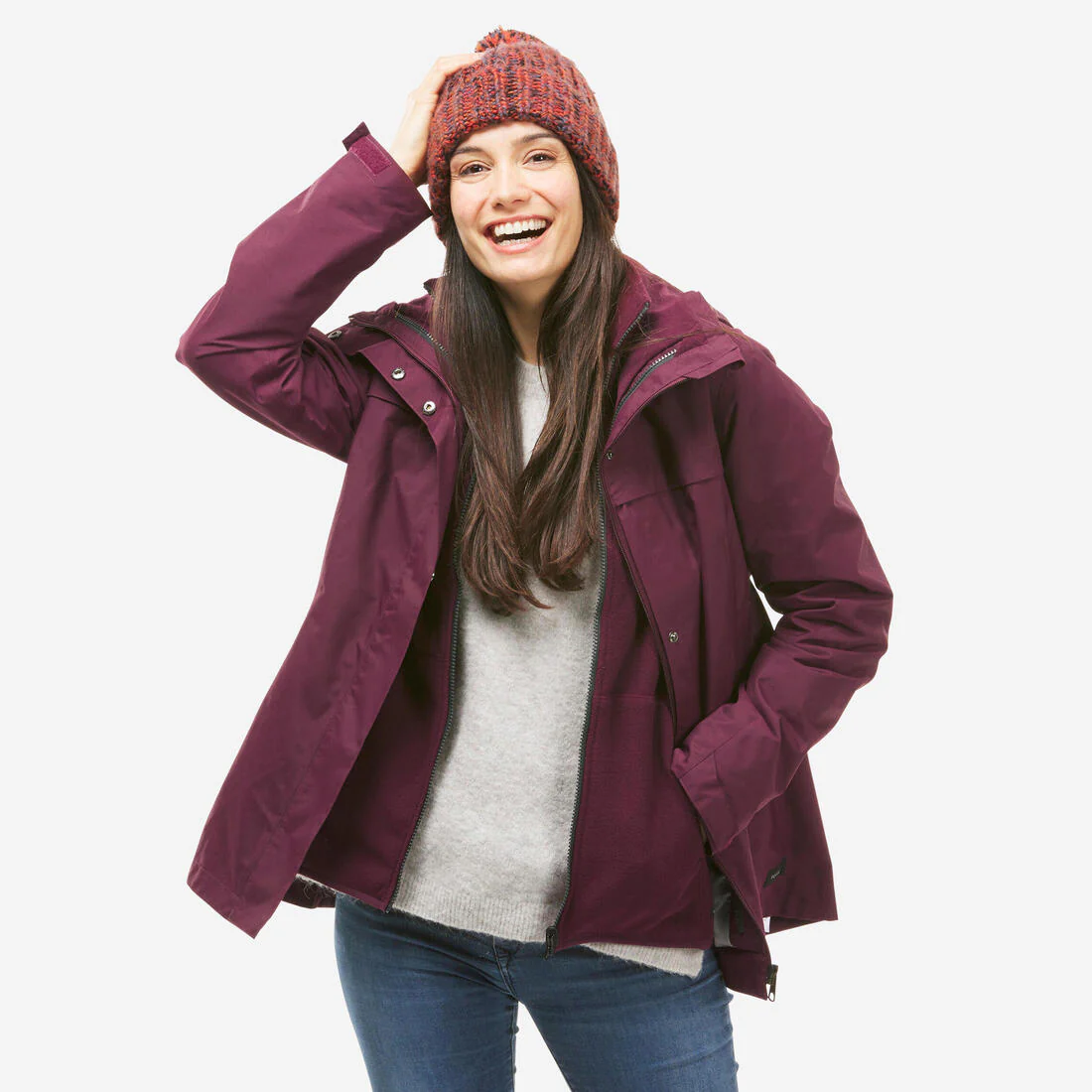 PARKA IMPERMEABLE 3 EN 1 DE SENDERISMO 0 °C MUJER NH100 - Image 2
