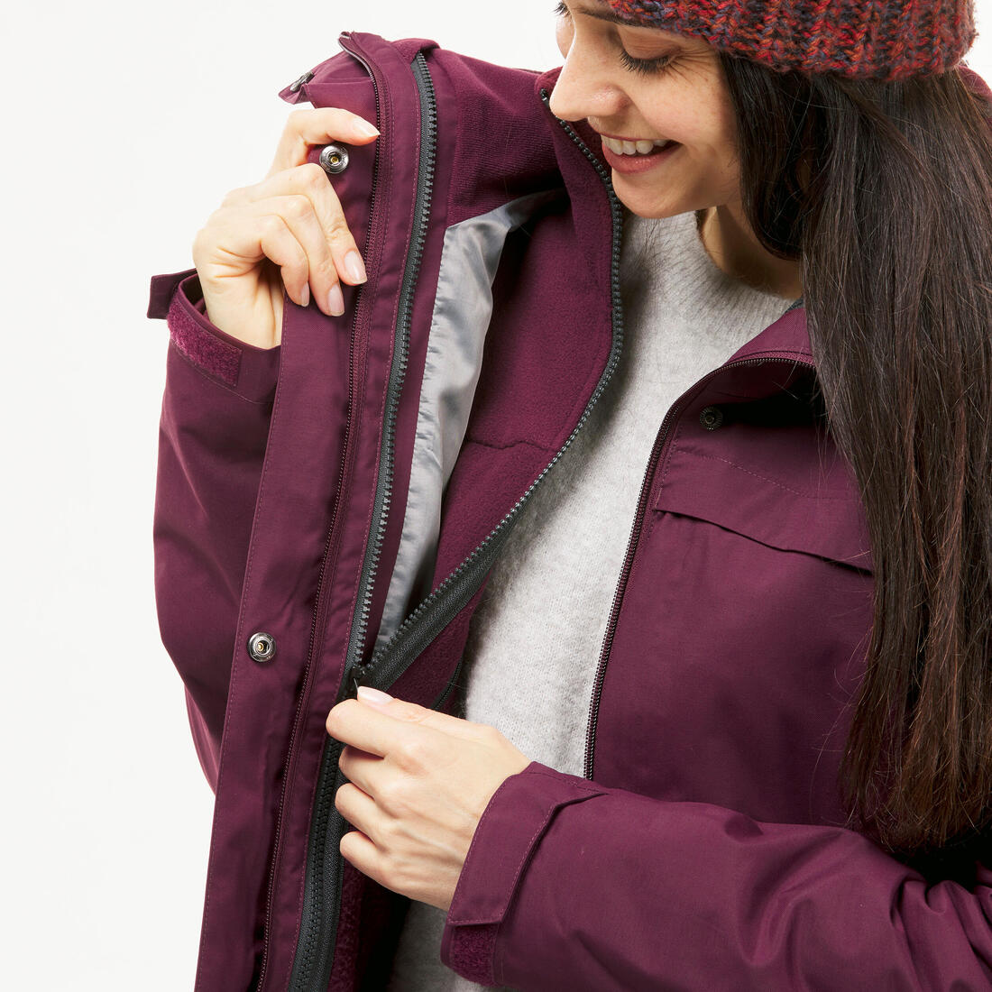 PARKA IMPERMEABLE 3 EN 1 DE SENDERISMO 0 °C MUJER NH100 - Image 8