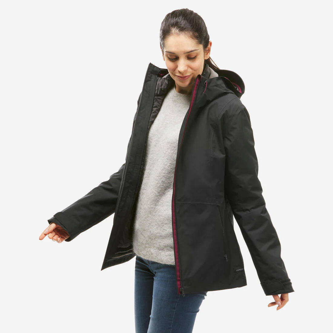 PARKA IMPERMEABLE 3 EN 1 DE SENDERISMO MUJER SH500 -10 °C - Image 2