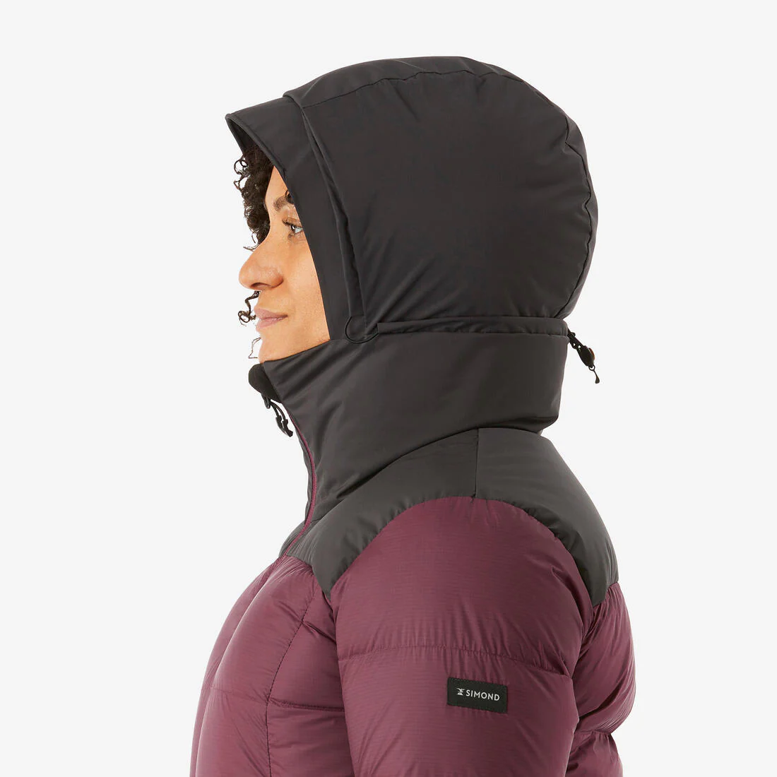 Chaqueta acolchada cálida de plumón con capucha - MT900 burdeos -20 °C - Mujer - Image 3