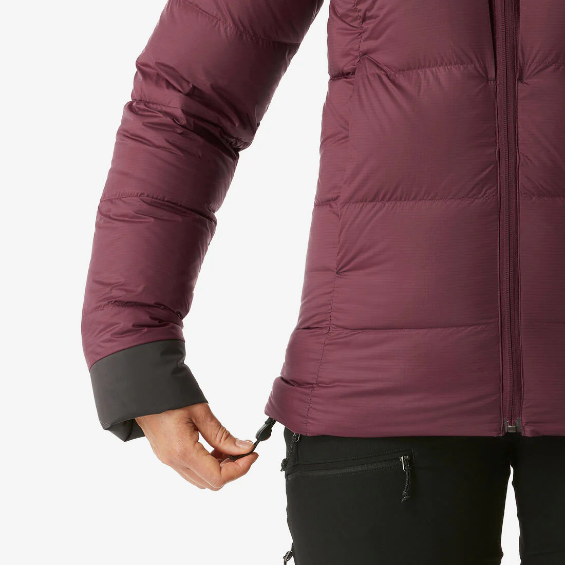 Chaqueta acolchada cálida de plumón con capucha - MT900 burdeos -20 °C - Mujer - Image 6
