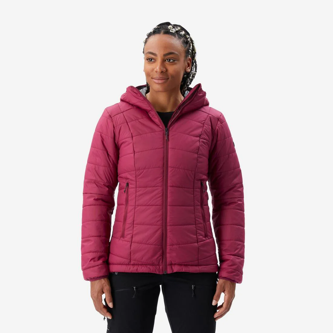 PARKA ACOLCHADA SINTÉTICA CON GORRO SENDERISMO MUJER MT100 - Image 3